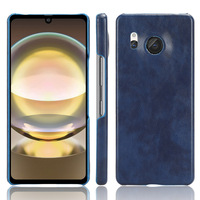 Casing kulit PU pola Litchi Retro portabel penutup belakang pelindung ponsel untuk Sharp Aquos R8 cangkang ponsel