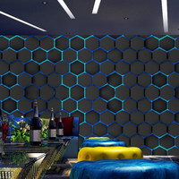 Papier peint mural géométrique stéréoscopique 3D imperméable pour bar, cuisine, hôtel, appartement