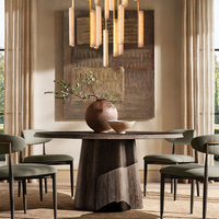 Ensemble de salle à manger rond en bois Kumusi, table à manger de haute qualité, mobilier de cuisine moderne, mobilier de restaurant, design nordique