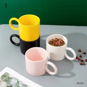 Creative 11 oz coffee porcelain assorted color mug cup custom logo handmade ceramic mug for coffee