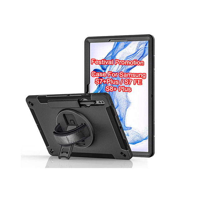[ Festival Promotion ] Pen Slot Heavy Duty Rugged Tablet Case for Samsung Galaxy Tab S8 S7 Plus Fe 12.4 Inch Case