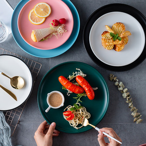 Vaisselle nordique, plat à pâtes irrégulier et coloré, assiettes à steak en céramique <span class=keywords><strong>pour</strong></span> restaurant - Product Image 4