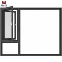 Ventana Abatible con Función de Inclinación, Marco Delgado Moderno Personalizado, Ventana Abatible de Aluminio de Alta Resistencia, Anticorrosión, Larga Vida Útil