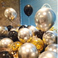 Ballons Confettis Métalliques en Latex Épais Anti-Explosion avec Paillettes Métalliques pour Décoration de Fête, Anniversaire, Mariage, Fournitures de Fêtes en Gros