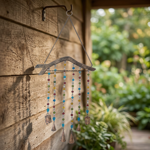 Balcony and Windows Decorative Polished Brass Hanging <b>Wind</b> <b>Chimes</b> with Customized Shape Bells & Beads - Product Image 2