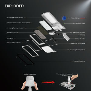 Proyek teknik dapat disesuaikan Boom Flip Cover desain SKD 50W 100W 150W 200W 300W LED komponen lampu jalan - Product Image 3