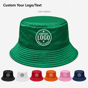 <strong>Women</strong> Fashion High Quality Luxury Custom Color Silky Satin PU Leather Cotton Nylon Fisherman <strong>Bucket</strong> Sun <strong>Hat</strong> With Embroidery Logo - Product Image 2