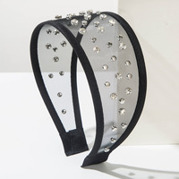 Serre-tête léger en tulle transparent pour femme avec strass incrustés, accessoire de cheveux tendance pour soirée, personnalisation possible
