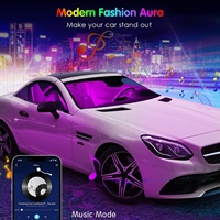 12 LED Accessoires Intérieurs de Voiture Lumières d'Ambiance Bandes Lumineuses LED Intelligentes Avec Application RGB Décoration de Pédale Auto et de Voiture