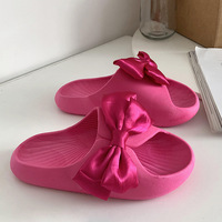 Pantoufles de maison d'été Kawaii pour femmes sandales d'extérieur avec nœud papillon rembourré et léger imperméable pour l'hiver