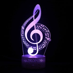 Lámpara Nocturna Acrílica RGB Personalizable con Control Táctil, Formas de Instrumentos Musicales, Lámpara Acrílica de Escritorio, Solución de Iluminación Acogedora para Dormitorio - Product Image 1