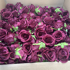 IFG Florist Cabezas de flores artificiales Cabeza de rosa de terciopelo artificial para arreglos de boda - Product Image 6