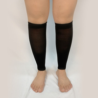 Chaussettes de compression noires pour voyage et vol, anti-thrombose veineuse profonde (AVP) et CVI, hauteur genou