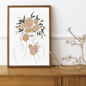 Dessins <span class=keywords><strong>de</strong></span> ligne abstraits nordiques taille personnalisée écologique toile Art impression bricolage intérieur décor à la maison mur extensible réaliste Portrait - Product Image 2