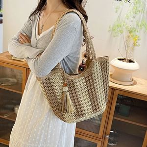 Sac fourre-tout en paille fait main pour femme, durable, idéal pour la plage, les courses et le travail – Offre spéciale - Product Image 3