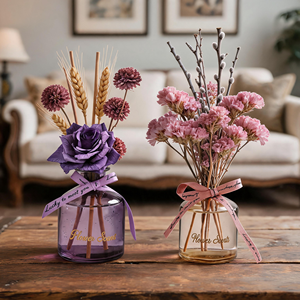 Luxury Wedding <b>Reed</b> <b>Diffuser</b> Set With Preserved Roses For Modern Home Decor Wholesale Private Label Premium Realistic Gift Set - Product Image 1