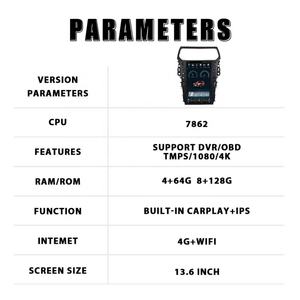 วิทยุติดรถยนต์ขนาด 13.6 นิ้ว ปี 2013 2014 2015 2016-2019 สำหรับ Ford Explorer 2011 2012 ระบบนำทาง GPS สำหรับรถยนต์ พร้อม 4G WIFI  แบบเดียวกับของแท้ พร้อมปุ่มควบคุมแบบเดิม - Product Image 6