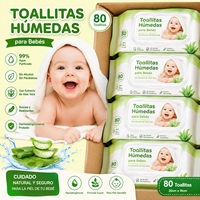 Toallitas Orgánicas para Bebé, de Algodón Natural, Suaves para Piel Sensible, Cuidado Delicado, Sin Alcohol, Ecológicas, Empaque Personalizado OEM