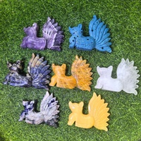 Vente en gros : Sculpture de renard à neuf queues en matériaux mixtes (cristal, Golden Healer, améthyste) pour collection