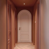 Porte simple de luxe américaine, design moderne, dessus arrondi, design cintré, finition bois imperméable pour maisons et appartements