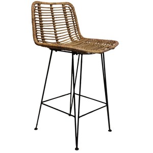 Chair PE Rattan Weave Outdoor Bar <b>Stool</b> for Rooftop Terrace 42cm <b>Seat</b> Rattan Bar <b>Stool</b> for Cafe Patio - Product Image 1