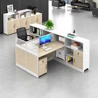 Modern 1-10 orang stasiun kerja terbuka furnitur kantor desain baru meja staf dengan melamin kayu cubile partisi dibuka Area