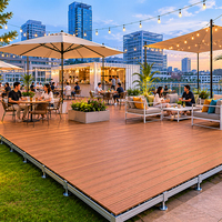 Meilleures ventes - Terrasse modulaire de haute qualité, facile à poser, imperméable, antidérapante, en WPC préfabriqué pour jardin