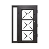 Portes d'entrée en fer forgé cintrées, portes extérieures en fer simples ou doubles pour église