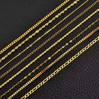 Chaîne Collier Étanche Plaqué Or 18K Acier Inoxydable Maillons Corde, Maille Serpent, Arête de Poisson, Figaro, Hiphop, Curb, Cubain