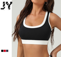 Joyoung Dames Sportbeha met Contrast Trim Gym Workout Top Naadloze Ademend Fitness Racerback Atletiek Crop Top Fitness Kleding