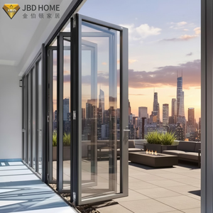 Portes pliantes en aluminium robustes NFRC AS2047 pour villa, porte patio en verre <span class=keywords><strong>accordéon</strong></span> étanche, portes extérieures pliantes - Product Image 2