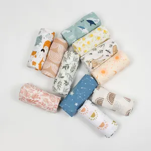Baby Muslin Blanket Custom Digital Screen Print 70% Bamboo 30% Organic Cotton Newborn Swaddle Wrap Receiving Blanket Baby Muslin Swaddle Blankets