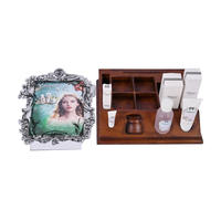APEX Présentoir de comptoir moderne en acrylique en bois poli personnalisable avec lumière LED pour l'affichage de soins de la peau cosmétiques à la mode