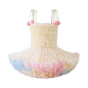 Vestido de Princesa de Verano para Niñas, Nuevo Estilo Francés con Tirantes, Malla de Nailon, Atuendo Moderno para el Día del Niño - Product Image 2