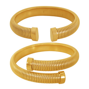 Bracelet minimaliste à rayures verticales réglable en alliage de zinc, bijoux unisexes tendance, design géométrique - Product Image 5