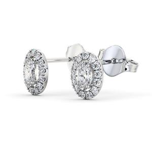 Boucles d'oreilles simples et classiques en or massif 10K 14K 18K femme boucles d'oreilles Halo fines certifiées IGI coupe ovale boucles d'oreilles en diamant cultivées en laboratoire femmes - Product Image 4