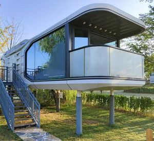 Structure en acier et aluminium, maison préfabriquée <span class=keywords><strong>mobile</strong></span> de <span class=keywords><strong>luxe</strong></span> moderne, capsules spatiales familiales intelligentes - Product Image 3