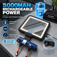 Miroir de salle de bain LED chauffant anti-buée MLG prêt à l'emploi avec 3 couleurs de lumière, rechargeable, avec étagère de rangement et support pour rasoir