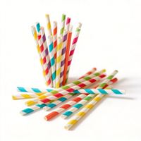 Pailles à boire en papier en gros, colorées