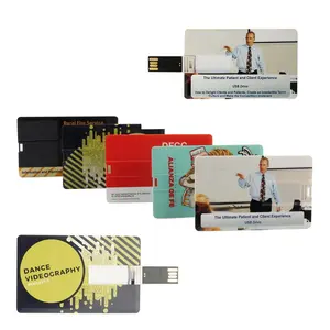 Atacado promocional fino cartão de crédito usb flash drive, 512mb 1gb impressão o seu cartão da foto usb vara 128mb 8gb 16gb 32gb