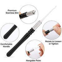 Vevor set de crochets de serrure, outil de serrurier en acier inoxydable, outils de ramassage avec 3 cadenas transparents, 17 pièces