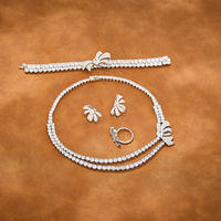 Collier papillon double couche Boucles d'oreilles Bagues Bracelets Style Bohème Laiton Zircone Bijoux pour femmes à la mode
