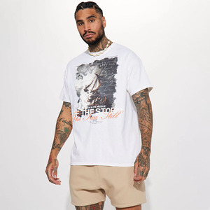 <span class=keywords><strong>Marque</strong></span> nouvellement hommes vêtements essentiels T-shirt surdimensionné 100% coton Style décontracté hommes impression personnalisée t-shirts - Product Image 3