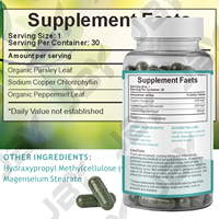 JBY OEM Marque Privée Capsules de Chlorophylle Magique à Base de Feuilles de Persil Biologique pour la Détoxification, la Digestion et la Santé Intestinale