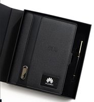 Carnet organisateur/agenda A5 personnalisé avec recharge sans fil, impression sérigraphiée, coffret cadeau d'affaires, couverture rigide en cuir, feuilles mobiles