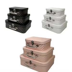 OEM, Высококачественный бронзовый чемодан, набор из 3 предметов, Цветочная коробка, Подарочная коробка с цветами, подарочная упаковка