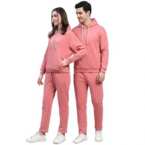 ชุดวอร์มมีฮู้ดสีชมพูแบบยูนิเซ็กซ์ แขนยาว สีพื้น เรียบง่าย สปอร์ตแวร์ มีกระเป๋าข้าง ผ้าฝ้าย 100% เป็นมิตรกับสิ่งแวดล้อม ระบายอากาศได้ดี เหมาะสำหรับฤดูหนาว - Product Image 1