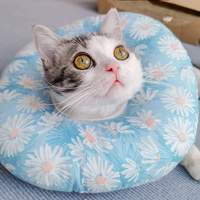 Collier Elizabethan en coton de style dessin animé, nouveau modèle, avec anneau souple pour chiens et chats, anti-griffures et anti-léchage