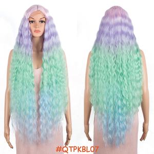Cosplay Blonde longue vague lâche perruque synthétique pour les femmes Lolita Style Super Long bouclés faux cheveux résistant à la chaleur perruque en gros - Product Image 5