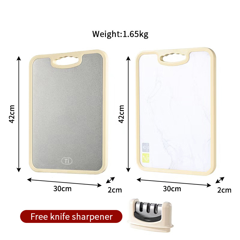 แผ่นตัดไทเทเนียมบริสุทธิ์ (ป้องกันมีด + ที่ลับมีด)